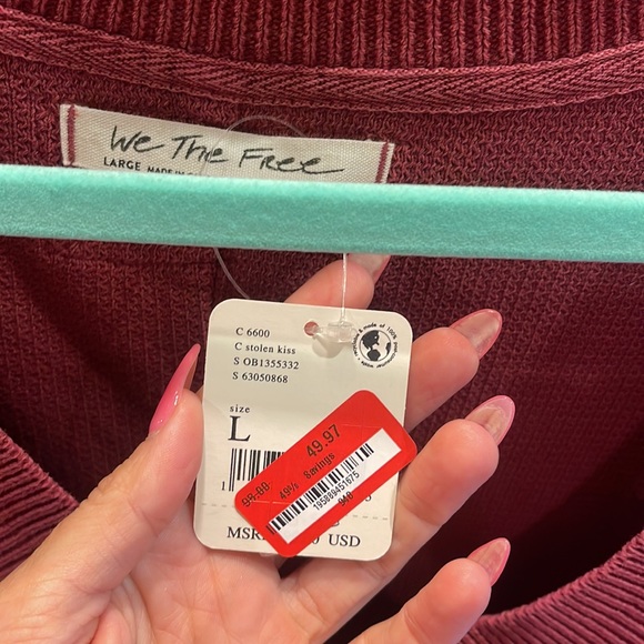 Free people thermal oversized Nordstrom nwt - Picture 2 of 2